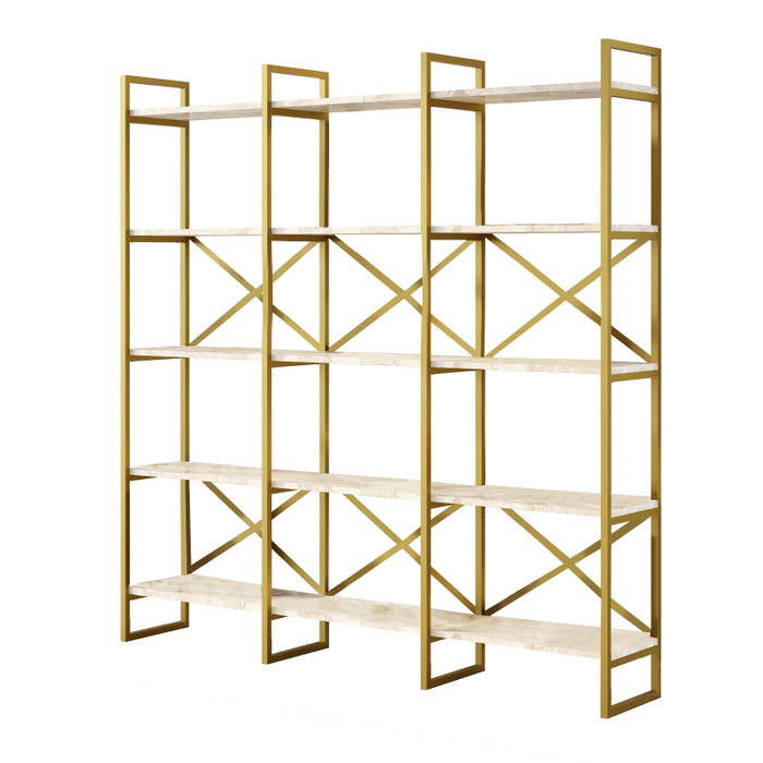 Hanah Home Vg6-Ge Estantería de Mármol Blanco y Dorado Hanah Home Vg6-Ge Estantería de Mármol Blanco y Dorado